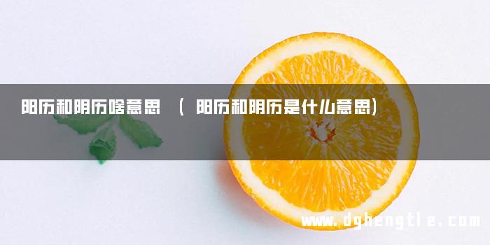 阳历和阴历啥意思 (阳历和阴历是什么意思)